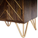 Alda 15.5 in. W Rectangular Wood and Brass Metal Inlay 1 Drawer Accent Cabinet by Butler Specialty Company