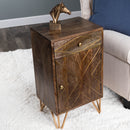 Alda 15.5 in. W Rectangular Wood and Brass Metal Inlay 1 Drawer Accent Cabinet by Butler Specialty Company
