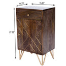 Alda 15.5 in. W Rectangular Wood and Brass Metal Inlay 1 Drawer Accent Cabinet by Butler Specialty Company