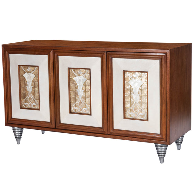 Shelly 55 in. W Rectangular Leather and Capiz Shell Inlay Sideboard with Storage by Butler Specialty Company