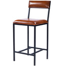 Lazarus 27 in. Seat Height Leather and Metal Counter Stool by Butler Specialty Company