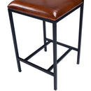 Lazarus 27 in. Seat Height Leather and Metal Counter Stool by Butler Specialty Company