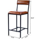 Lazarus 27 in. Seat Height Leather and Metal Counter Stool by Butler Specialty Company
