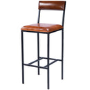 Lazarus 31.5 in. Seat Height Leather and Metal Bar Stool by Butler Specialty Company