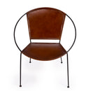Milo 16.5 in. Seat Height Leather and Iron Orbital Shaped Accent Chair by Butler Specialty Company