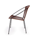 Milo 16.5 in. Seat Height Leather and Iron Orbital Shaped Accent Chair by Butler Specialty Company