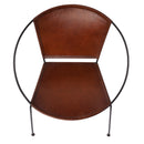 Milo 16.5 in. Seat Height Leather and Iron Orbital Shaped Accent Chair by Butler Specialty Company