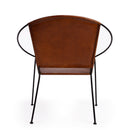 Milo 16.5 in. Seat Height Leather and Iron Orbital Shaped Accent Chair by Butler Specialty Company