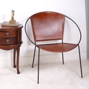 Milo 16.5 in. Seat Height Leather and Iron Orbital Shaped Accent Chair by Butler Specialty Company