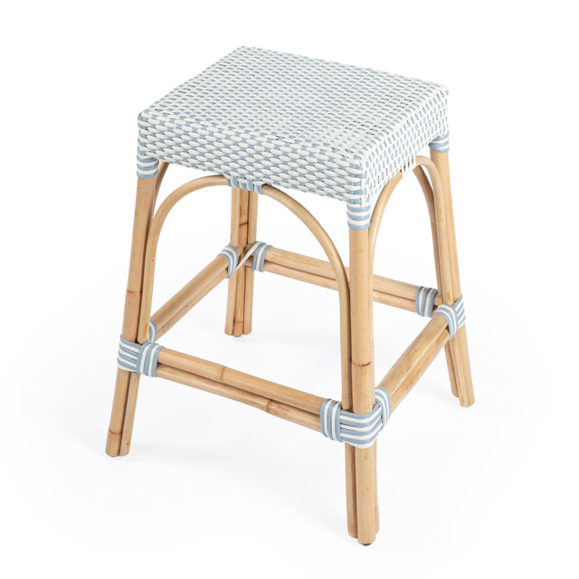 Robias 24.5 in. Seat Height Rectangular Rattan Backless Counter Stool with Footrest by Butler Specialty Company