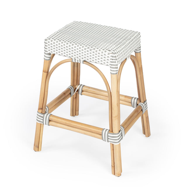 Robias 24.5 in. Seat Height Rectangular Rattan Backless Counter Stool with Footrest by Butler Specialty Company
