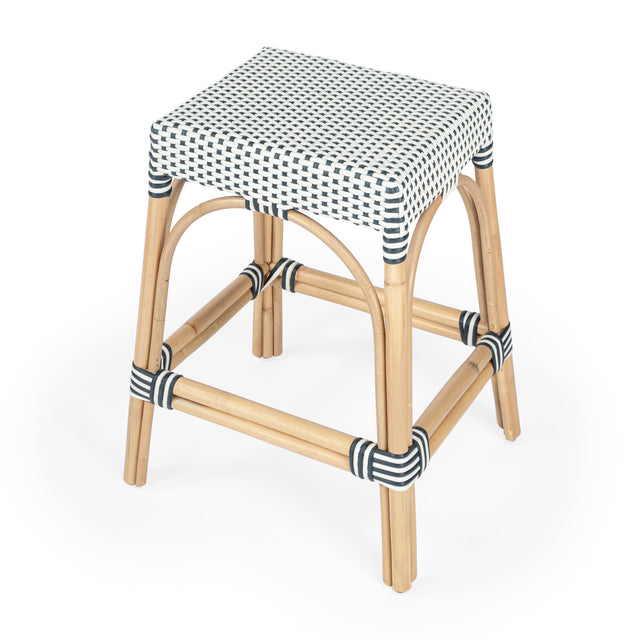 Robias 24.5 in. Seat Height Rectangular Rattan Backless Counter Stool with Footrest by Butler Specialty Company