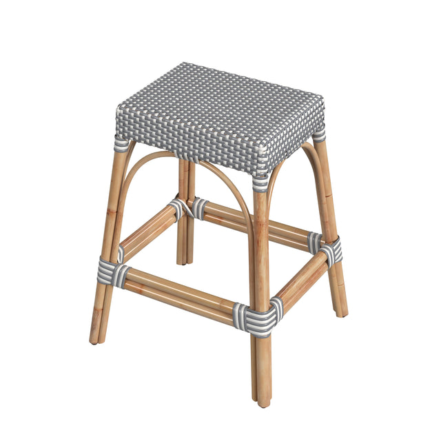 Robias 24.5 in. Seat Height Rectangular Rattan Backless Counter Stool with Footrest by Butler Specialty Company
