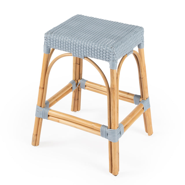 Robias 24.5 in. Seat Height Rectangular Rattan Backless Counter Stool with Footrest by Butler Specialty Company
