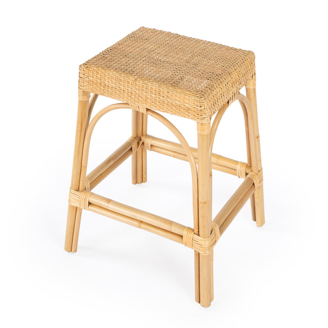 Robias 24.5 in. Seat Height Rectangular Rattan Backless Counter Stool with Footrest by Butler Specialty Company
