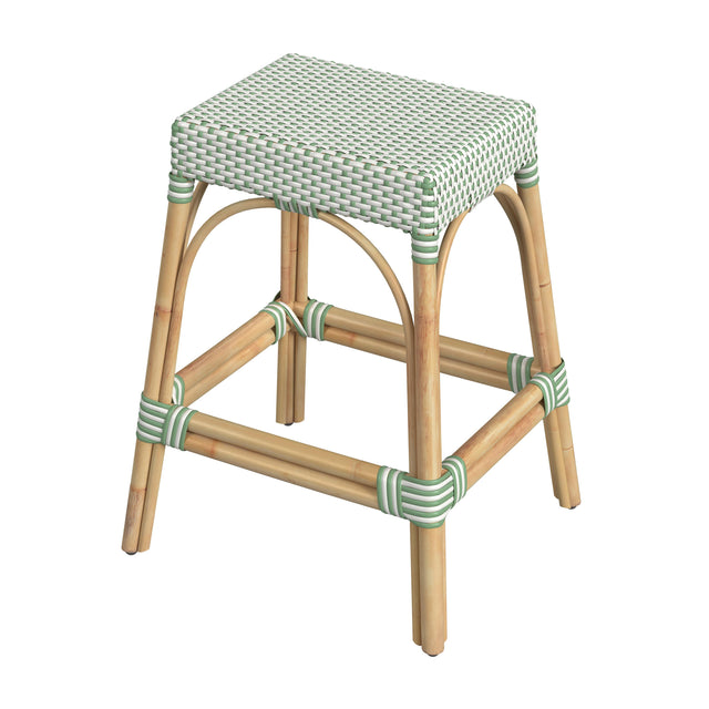 Robias 24.5 in. Seat Height Rectangular Rattan Backless Counter Stool with Footrest by Butler Specialty Company