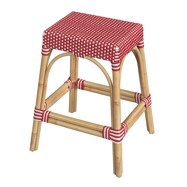 Robias 24.5 in. Seat Height Rectangular Rattan Backless Counter Stool with Footrest by Butler Specialty Company