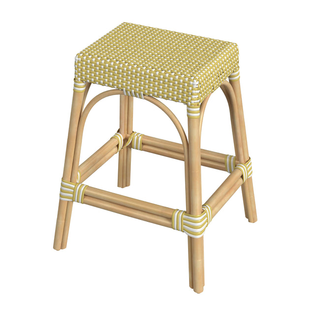 Robias 24.5 in. Seat Height Rectangular Rattan Backless Counter Stool with Footrest by Butler Specialty Company