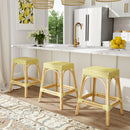 Robias 24.5 in. Seat Height Rectangular Rattan Backless Counter Stool with Footrest by Butler Specialty Company