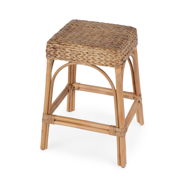 Robias 24.5 in. Seat Height Rectangular Rattan and Water Hyacinth Counter Stool by Butler Specialty Company