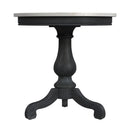 Danielle 24 in. W Round Marble and Wood Pedestal Side Table by Butler Specialty Company