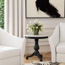 Danielle 24 in. W Round Marble and Wood Pedestal Side Table by Butler Specialty Company