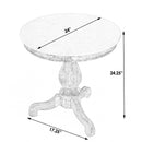 Danielle 24 in. W Round Marble and Wood Pedestal Side Table by Butler Specialty Company