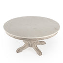Danielle 38 in. W Round Marble and Wood Pedestal Coffee Table by Butler Specialty Company