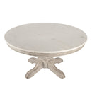 Danielle 38 in. W Round Marble and Wood Pedestal Coffee Table by Butler Specialty Company