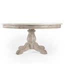 Danielle 38 in. W Round Marble and Wood Pedestal Coffee Table by Butler Specialty Company