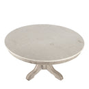 Danielle 38 in. W Round Marble and Wood Pedestal Coffee Table by Butler Specialty Company