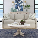 Danielle 38 in. W Round Marble and Wood Pedestal Coffee Table by Butler Specialty Company