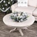 Danielle 38 in. W Round Marble and Wood Pedestal Coffee Table by Butler Specialty Company
