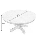 Danielle 38 in. W Round Marble and Wood Pedestal Coffee Table by Butler Specialty Company