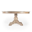 Danielle 38 in. W Round Marble and Wood Pedestal Coffee Table by Butler Specialty Company