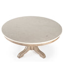 Danielle 38 in. W Round Marble and Wood Pedestal Coffee Table by Butler Specialty Company