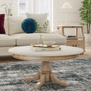 Danielle 38 in. W Round Marble and Wood Pedestal Coffee Table by Butler Specialty Company