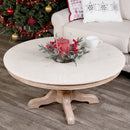 Danielle 38 in. W Round Marble and Wood Pedestal Coffee Table by Butler Specialty Company