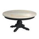 Danielle 38 in. W Round Marble and Wood Pedestal Coffee Table by Butler Specialty Company