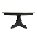 Danielle 38 in. W Round Marble and Wood Pedestal Coffee Table by Butler Specialty Company