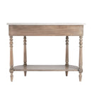 Danielle 40 in. W Rectangular Marble and Wood 1 Drawer Console Table with Lower Open Shelf by Butler Specialty Company