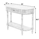 Danielle 40 in. W Rectangular Marble and Wood 1 Drawer Console Table with Lower Open Shelf by Butler Specialty Company