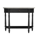 Danielle 40 in. W Rectangular Marble and Wood 1 Drawer Console Table with Lower Open Shelf by Butler Specialty Company