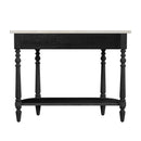 Danielle 40 in. W Rectangular Marble and Wood 1 Drawer Console Table with Lower Open Shelf by Butler Specialty Company