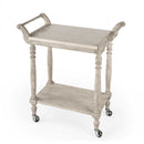 Danielle 30 in. W Rectangular Marble and Wood 2 Tier Mobile Bar Cart by Butler Specialty Company