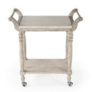 Danielle 30 in. W Rectangular Marble and Wood 2 Tier Mobile Bar Cart by Butler Specialty Company