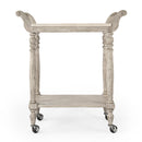 Danielle 30 in. W Rectangular Marble and Wood 2 Tier Mobile Bar Cart by Butler Specialty Company