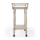 Danielle 30 in. W Rectangular Marble and Wood 2 Tier Mobile Bar Cart by Butler Specialty Company