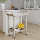 Danielle 30 in. W Rectangular Marble and Wood 2 Tier Mobile Bar Cart by Butler Specialty Company