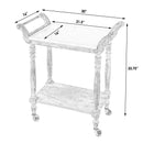 Danielle 30 in. W Rectangular Marble and Wood 2 Tier Mobile Bar Cart by Butler Specialty Company